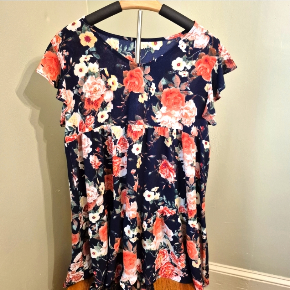 Emerald Floral Navy Women's Dress